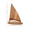 Brown Aluminum Coastal Sail Boat Sculpture, 13&#x22; x 18&#x22;